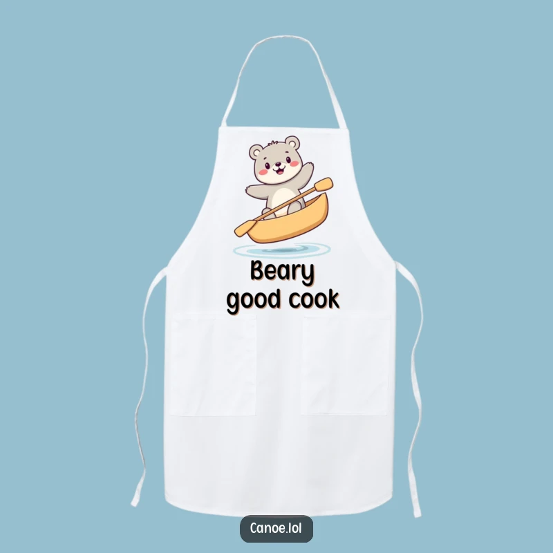 Funny Bear Canoe Apron, Precarious Sit Chef, Perfect Funny Gift