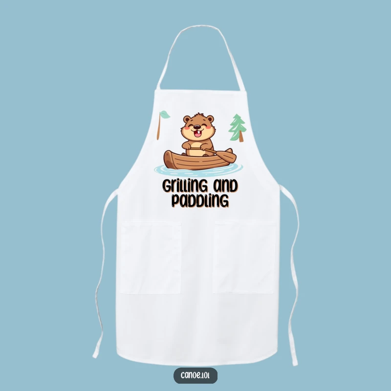 Funny Excited Beaver Apron: Cook with Adventure!