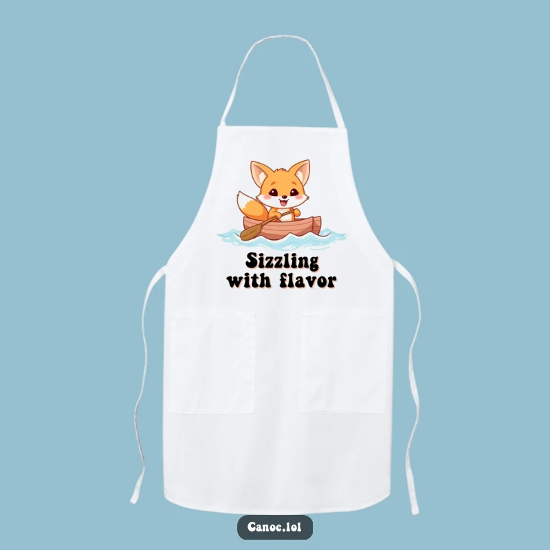 Funny Fox Canoe Apron, Cheerful Grin Chef, Perfect Funny Gift