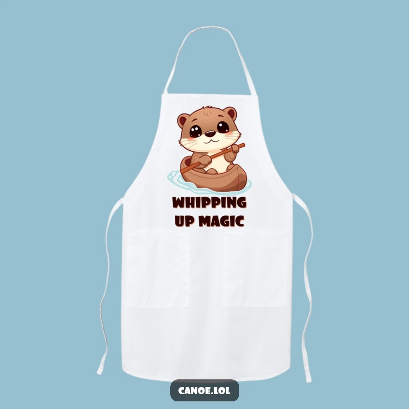Funny Otter Canoe Apron, Playful Chef Explorer, Perfect Funny Gift