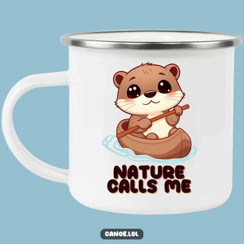 Funny Otter Canoe Camping Mug, Playful Explorer Camp Cup, Perfect Funny Gift