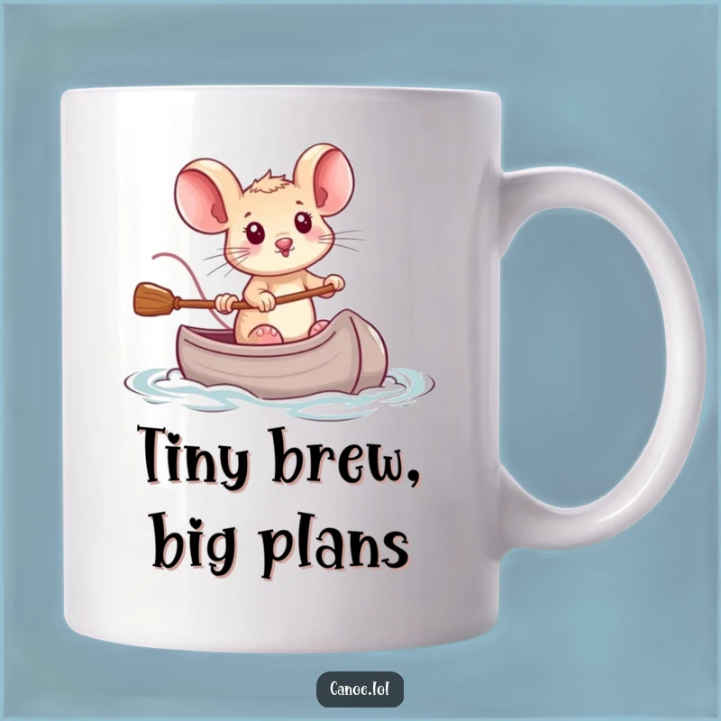 Funny Brave Mouse Canoe Mug: A Determined Little Hero Gift for Mouse Lovers