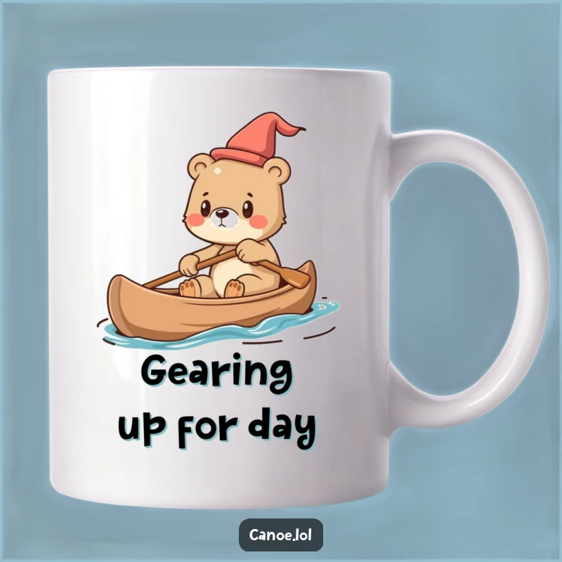 Funny Bear Cub Canoe Mug: Adorable Navigator, Perfect Funny Gift for Adventurers!