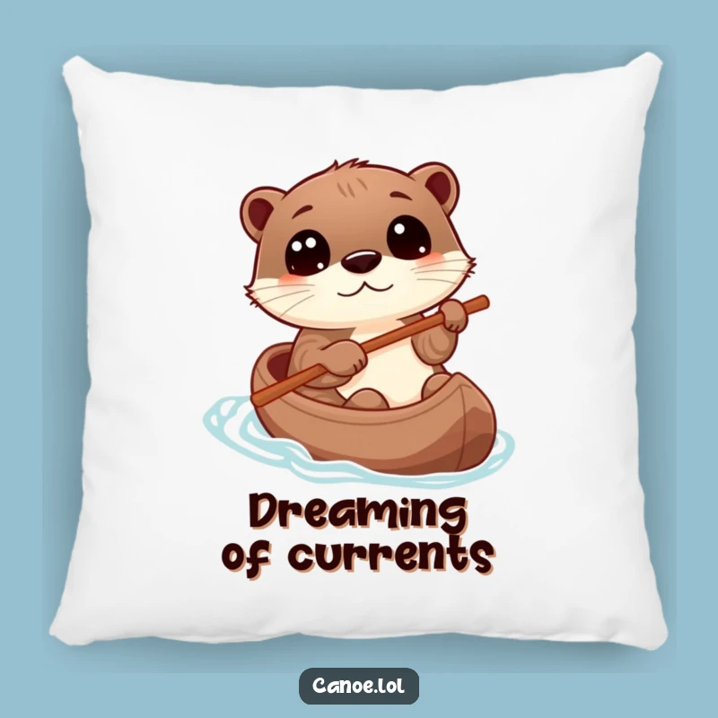 Funny Otter Canoe Pillow, Playful Explorer Comfort, Perfect Funny Gift