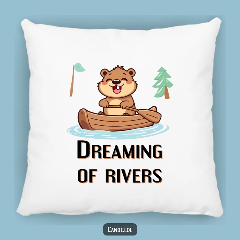 Funny Excited Beaver Pillow: Cozy Up with Adventure!