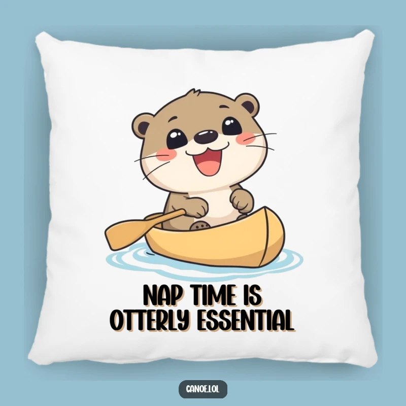 Funny Otter Canoe Pillow: Cuddle Up with this Grinning Wildlife Comfort Gift