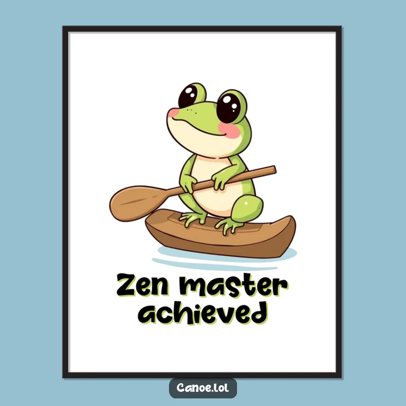 Funny Frog Paddle Digital Art: Instant Download for Quirky Wall Decor!