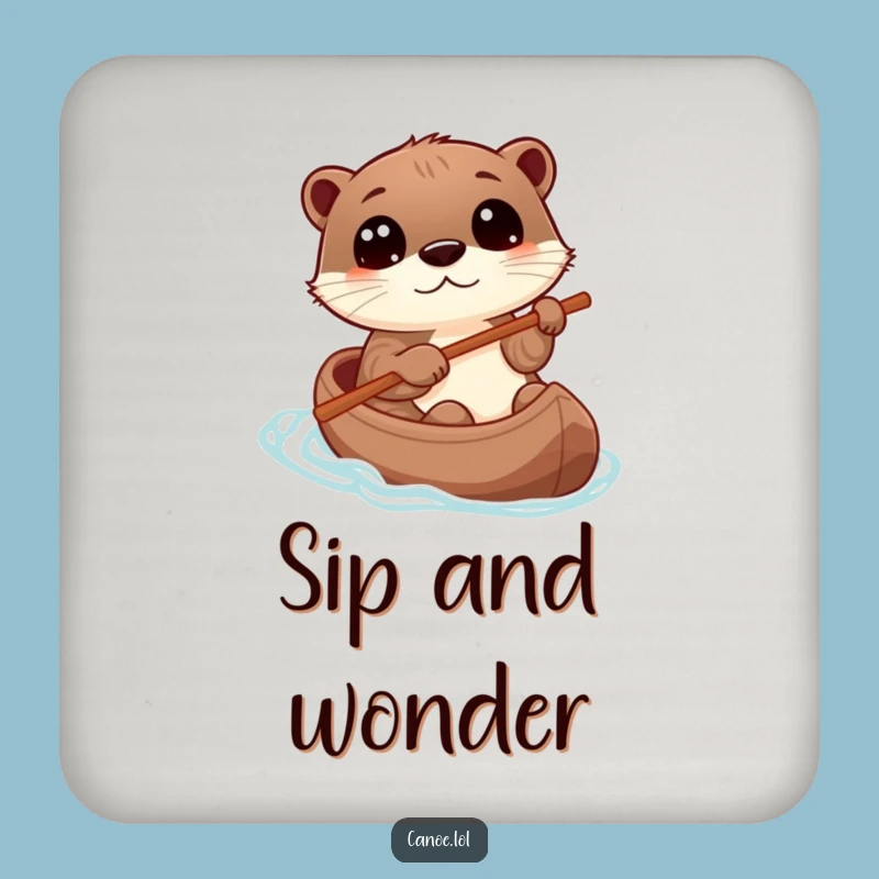 Funny Otter Canoe Coaster, Playful Protector, Perfect Funny Gift