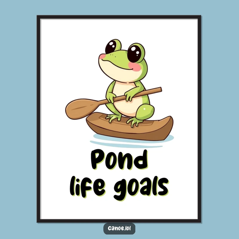Funny Frog Paddle Poster: Add Amphibian Charm to Your Walls!