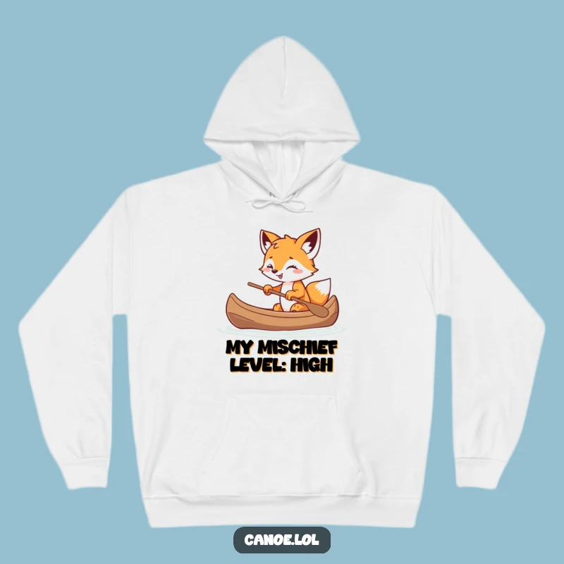 Cozy Funny Fox Cub Canoe Hoodie: Stay Playful with this Mischievous Sweatshirt Gift