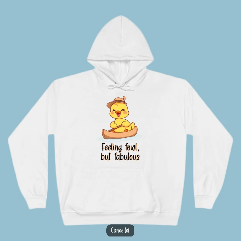 Cozy Funny Joyful Duckling Canoe Hoodie: Stay Cheerful with this Hat-Wearing Friend Gift