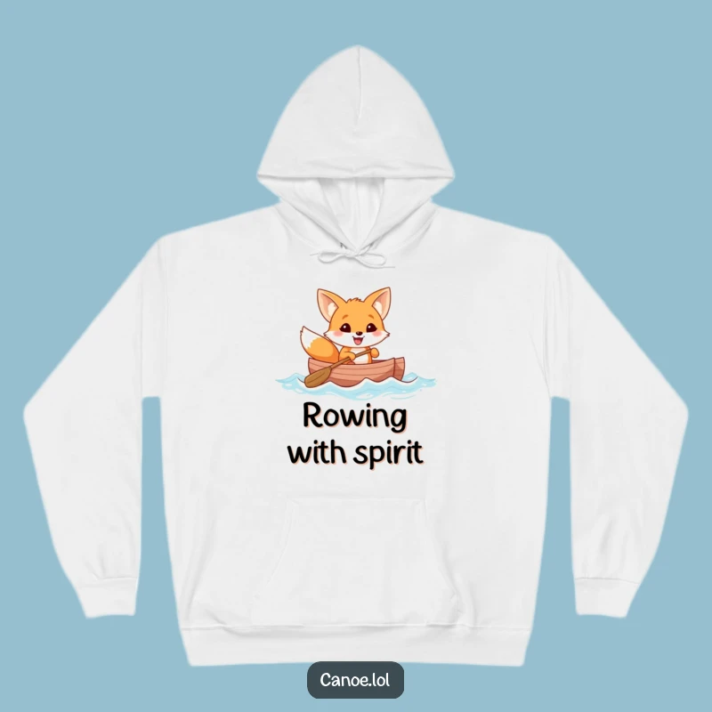 Funny Fox Canoe Cozy Hoodie, Cheerful Grin Warmth, Ultimate Funny Gift