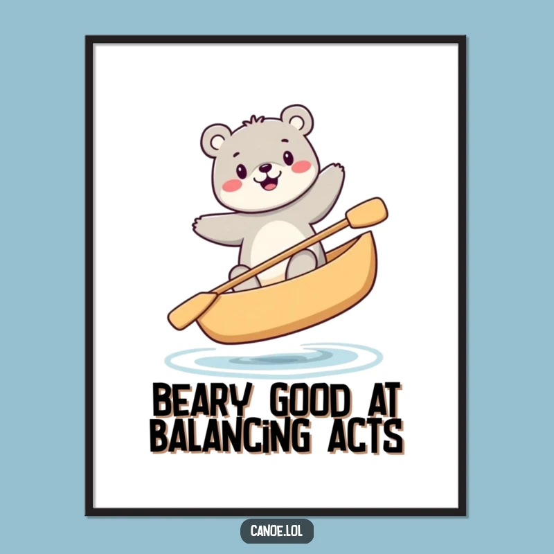 Free Printable Bear Canoe Wall Art: Funny Downloadable Decor
