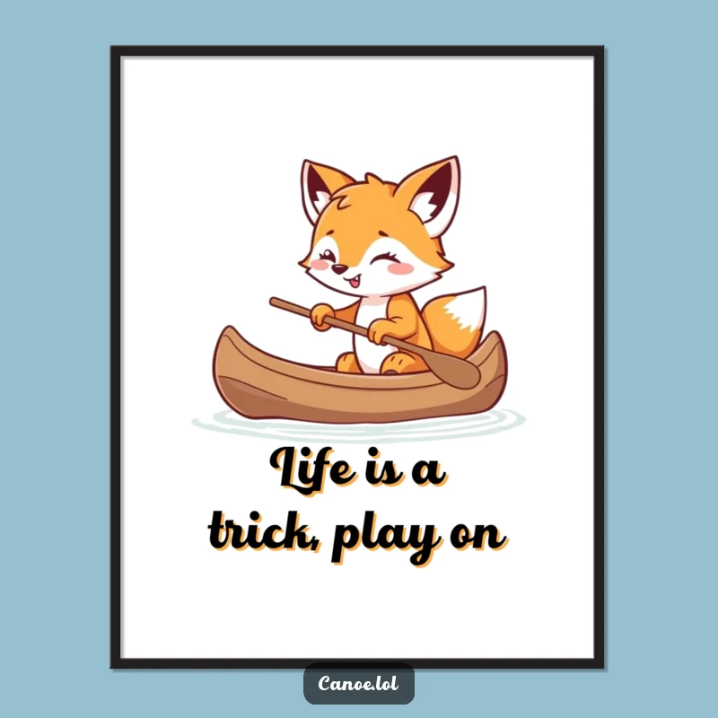 Free Printable Fox Cub Wall Art: Mischievous Paddler, Funny Downloadable Decor!