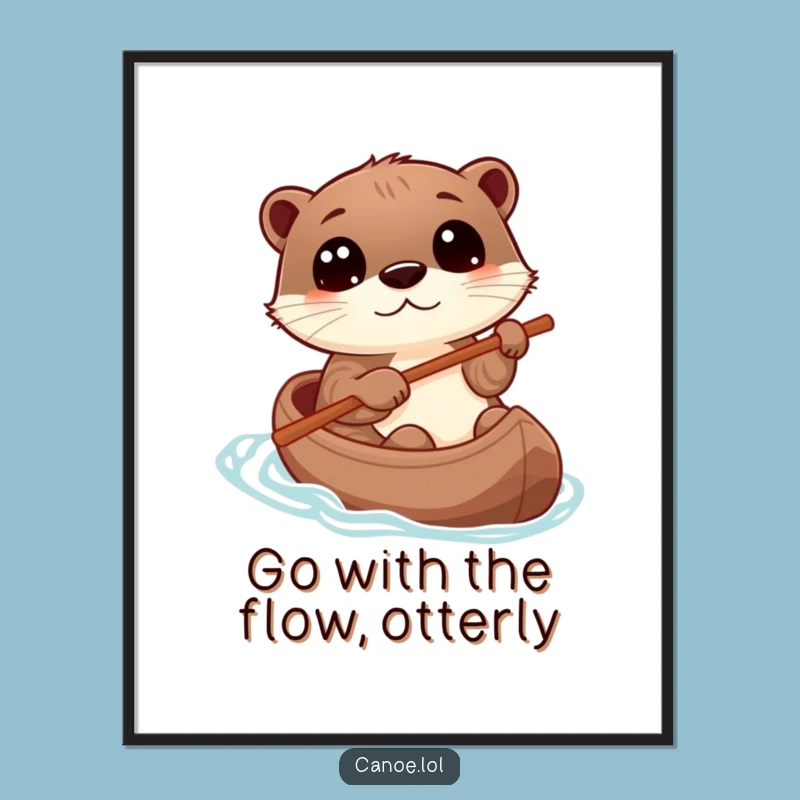 Free Printable Otter Canoe Wall Art: Funny Downloadable Decor