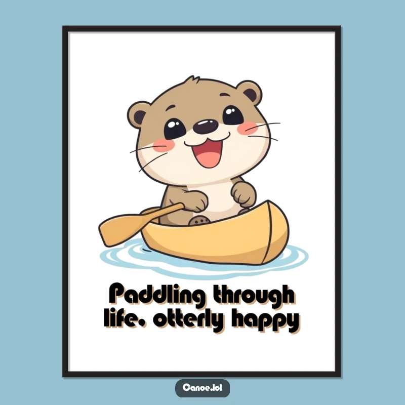 Free Printable Otter Wall Art: Joyful Canoe Grin, Funny Downloadable Decor!