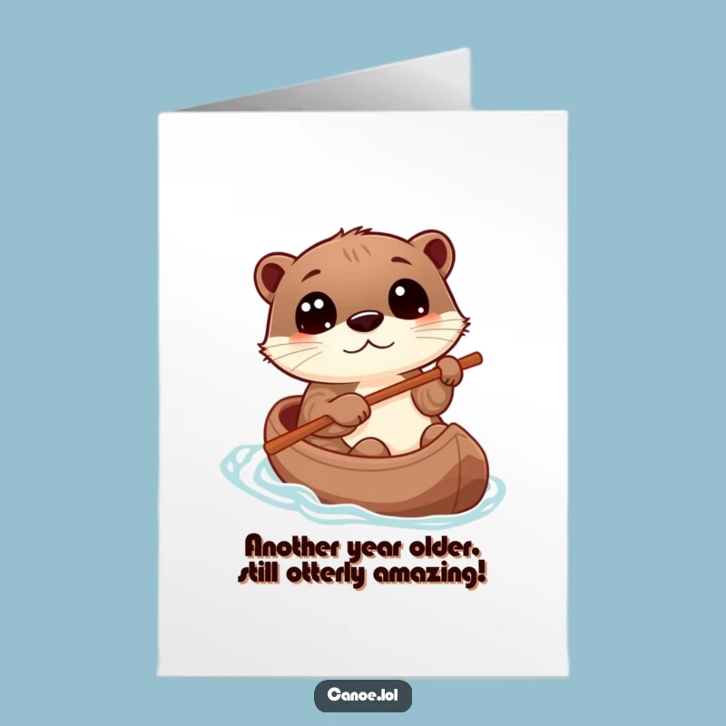 Free Printable Birthday Otter Canoe Card: Funny Downloadable Gift