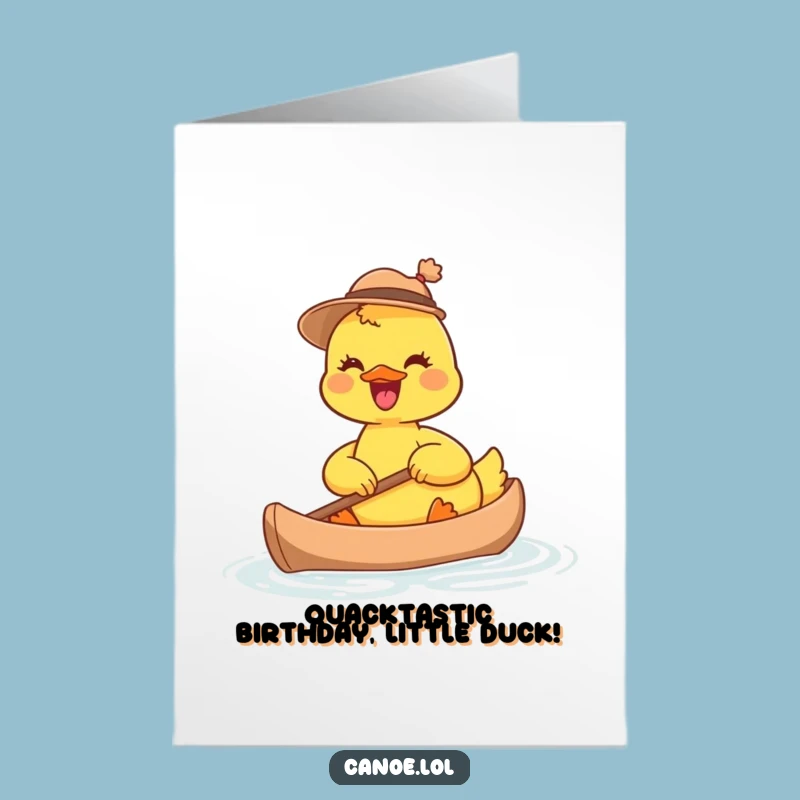 Free Printable Duckling Birthday Card: Hat, Canoe, Funny Downloadable Gift!