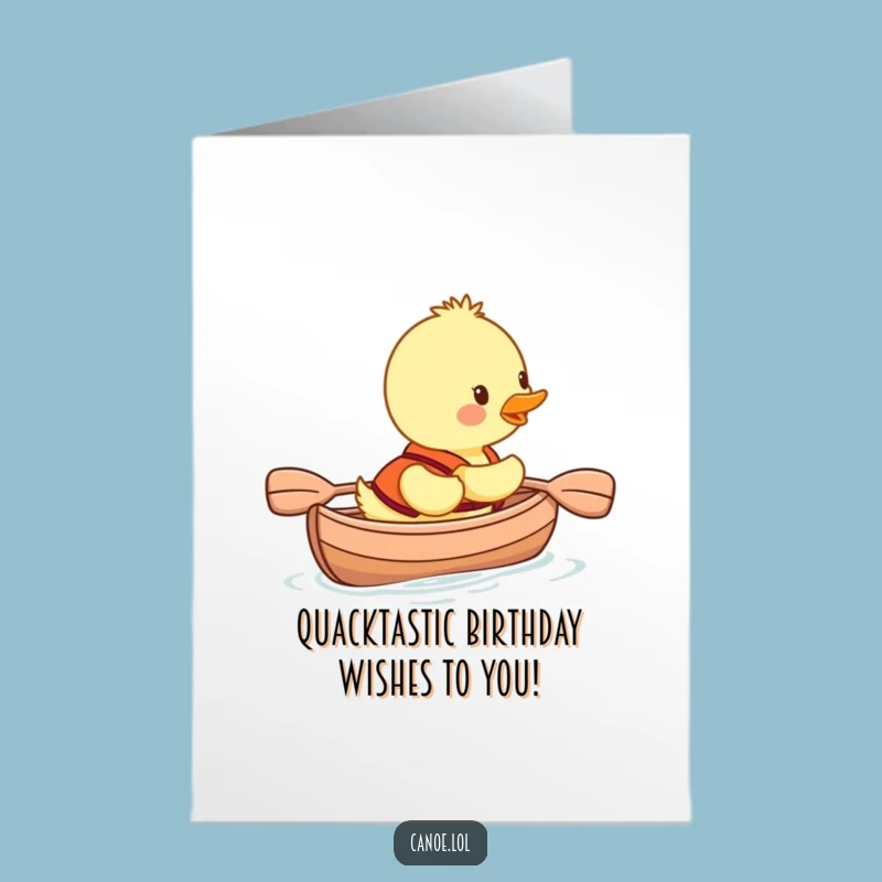 Free Printable Happy Birthday Duckling Canoe Card: Funny Downloadable Gift