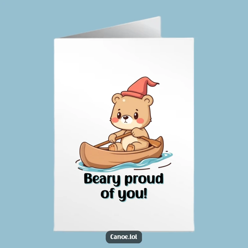 Free Printable Congrats Card: Bear Cub's Determined Voyage - Downloadable Success!