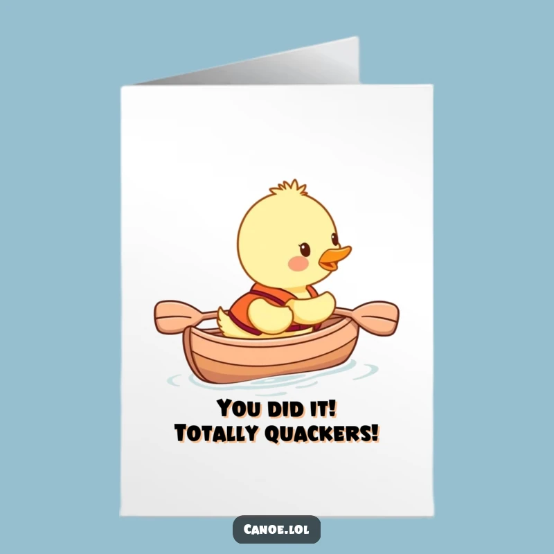 Free Printable Congratulations Duckling Canoe Card: Funny Downloadable Gift