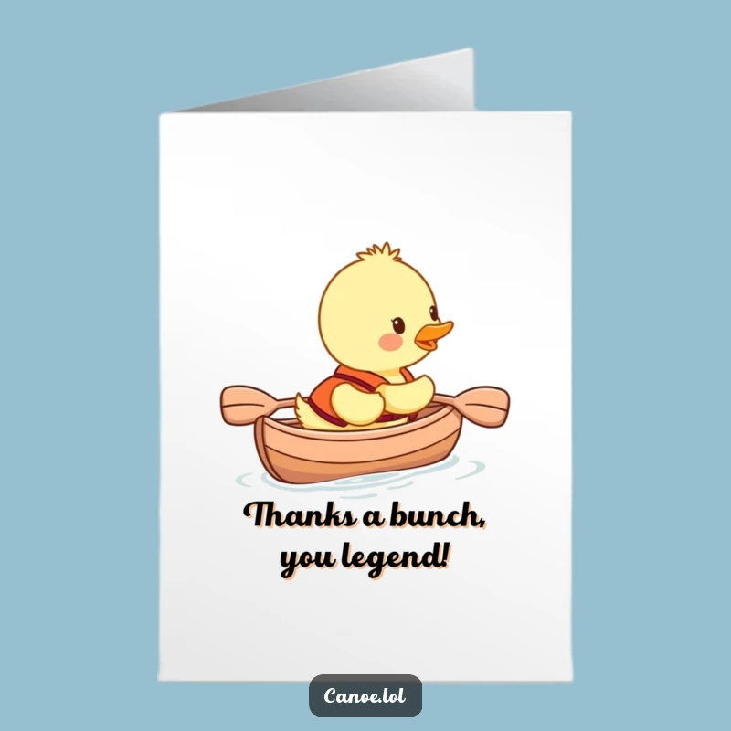 Free Printable Thank You Duckling Canoe Card: Funny Downloadable Gift