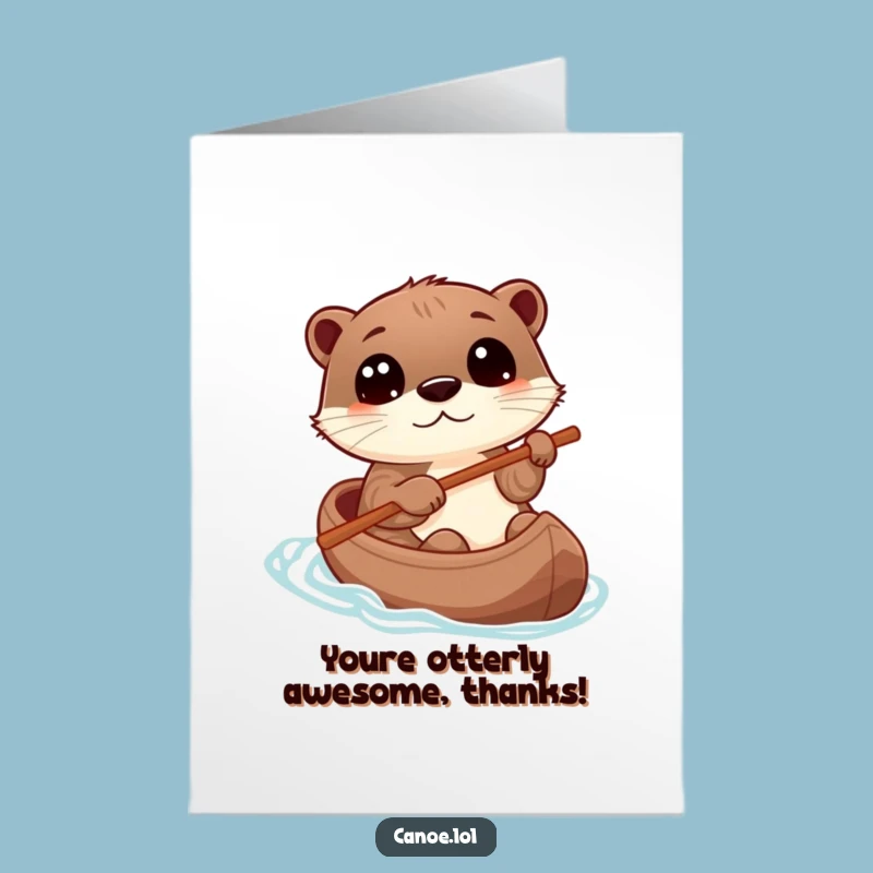 Free Printable Thank You Otter Canoe Card: Funny Downloadable Gift