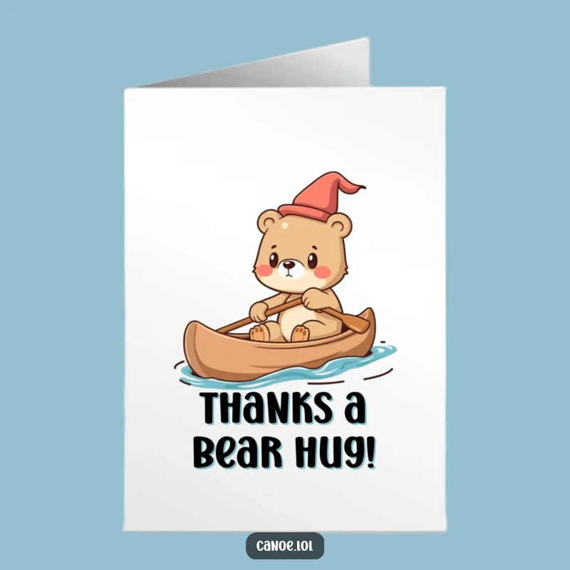 Free Printable Thank You Card: Bear Cub's Determined Thanks - Downloadable Appreciation!