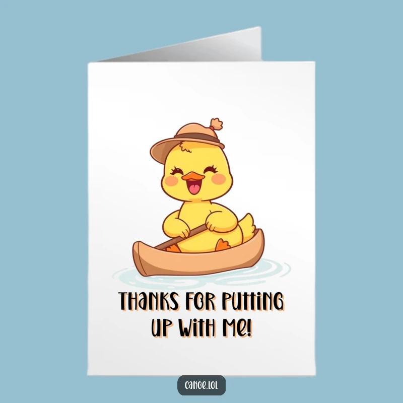 Free Printable Duckling Thank You Card: Hat, Canoe, Funny Downloadable Appreciation!