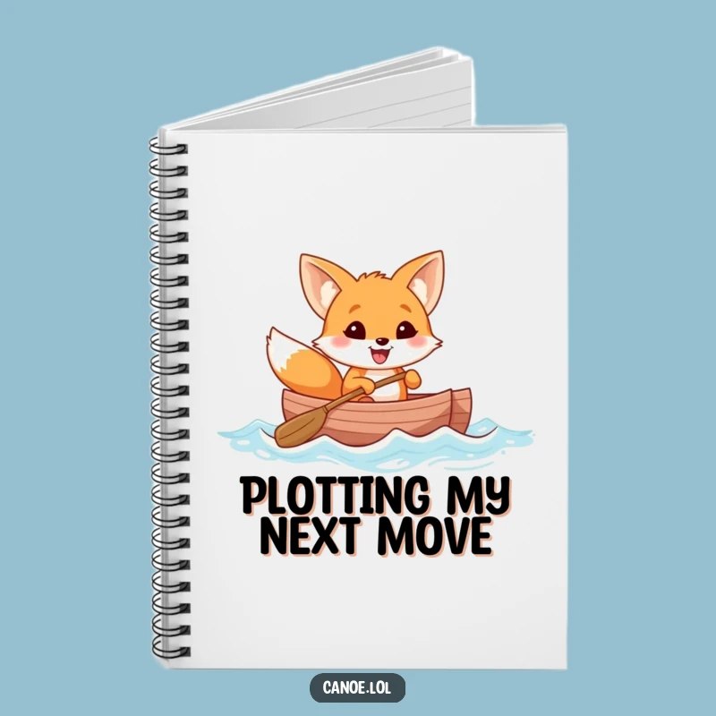 Funny Fox Canoe Notebook, Cheerful Grin Journal, Perfect Funny Gift