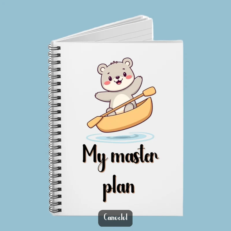 Funny Bear Canoe Notebook, Precarious Sit Journal, Perfect Funny Gift