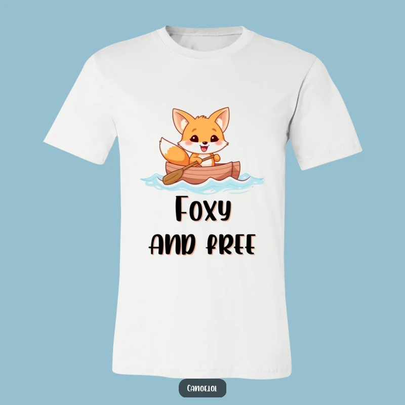 Funny Fox Canoe Adventure T-Shirt, Cheerful Grin Rider Tee, Hilarious Gift