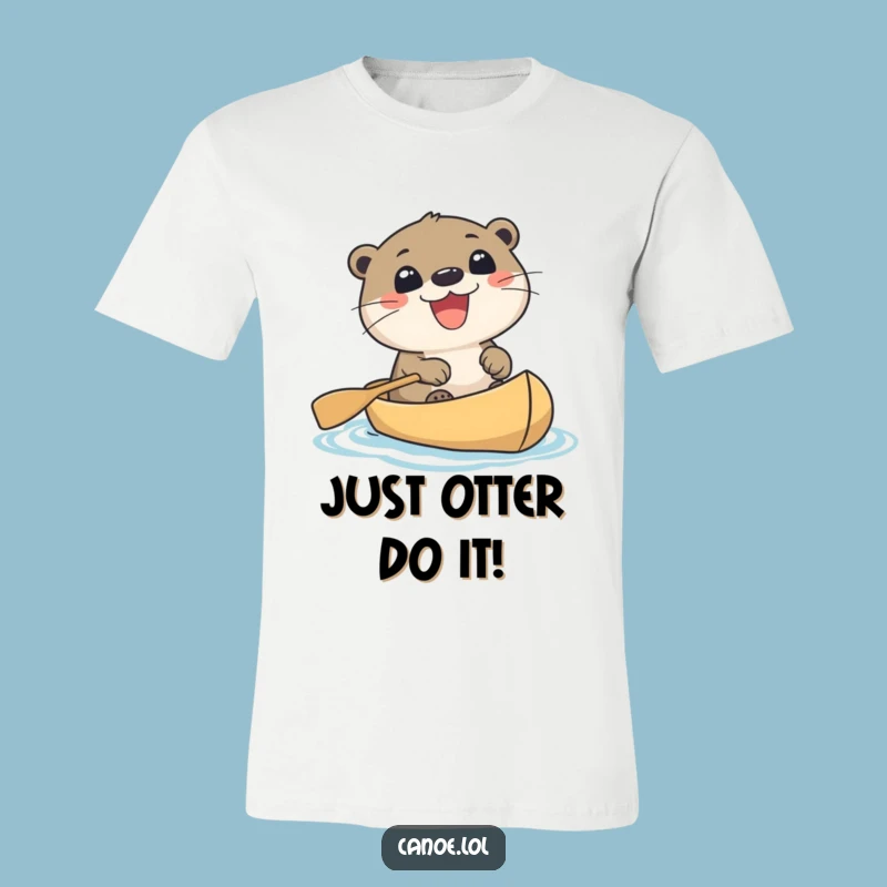 Funny Otter Canoe T-Shirt: Wear Your Excitement with this Grinning Wildlife Tee