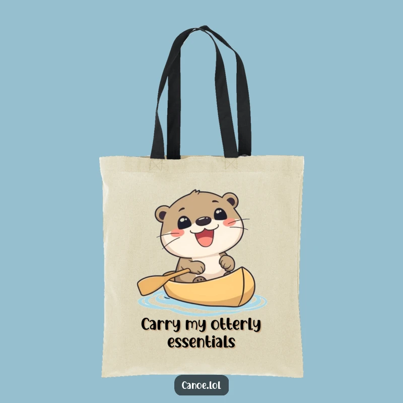 Funny Otter Canoe Tote Bag: Carry Your Essentials with this Grinning Wildlife Bag